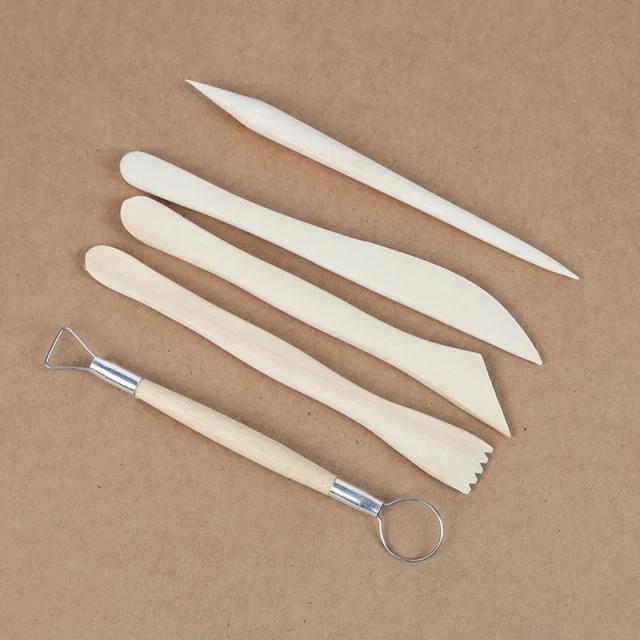 Conjunto Profissional de 5 Ferramentas Dupla Face para Escultura em Argila e Cera - Ideal para Artesanato e Cerâmica