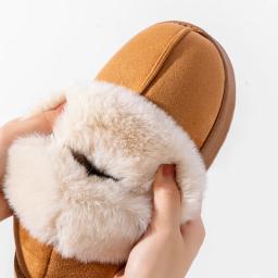 2025 de alta qualidade da moda feminina botas de neve fofo pelúcia pele do falso chinelos macios inverno interior confortável casa sapatos masculinos - Image 6