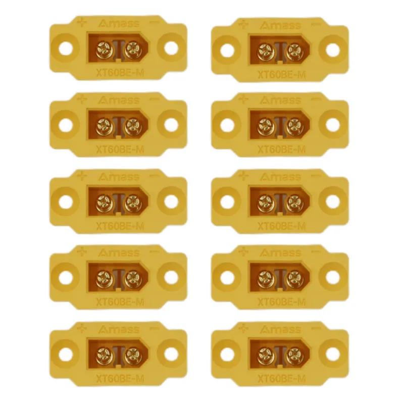 Conector macho montável com assento de fixação, conectores para Drone, acessórios modelo RC, série XT60, XT60BE-M, 10pcs - Image 1