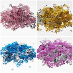 1 pacote 15g feliz aniversário confetes decoração estrelas carta confetes casamento festa de aniversário decoração flores de aniversário - Image 1