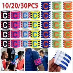 Ajustável Capitão Braçadeira com Prendedor de Toque, Stripe Arm Band, Soccer Player Group, Futebol, 10-30 Pcs - Image 1