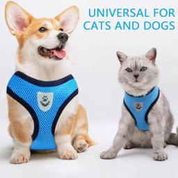 Arnês De Malha De Poliéster com Trela De Chumbo, Colete Ajustável, Arneses Respiráveis, sti Reflexivo para Cão Pequeno, Acessórios Do Gato - Image 5