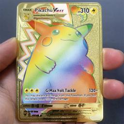 Pokémon Pikachu Game Collection Cards, DIY Golden Metal Card, Arceus, Charizard, Ferro, Vmax, Vstar, Mega Pokémon, Cartas, Presente Kids, Novo - Image 5