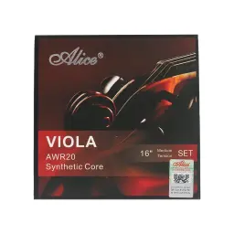 Alice AWR20 Cordas para viola Ni-Cr e aço enrolado em prata pura e núcleo de nylon sintético para conjunto de cordas para viola de 16" - Image 2