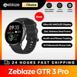 Zeblaze-Smartwatch GTR 3 Pro para homens e mulheres, display AMOLED, fazer e atender chamadas telefônicas, smartwatch fitness em aço inoxidável 316L - Image 1