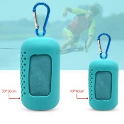 Toalha de banho seca rápida portátil de Microfiber, leve, silicone, absorvente, Gym, ciclismo, praia, esportes, refrigerar, chuveiro - Image 5
