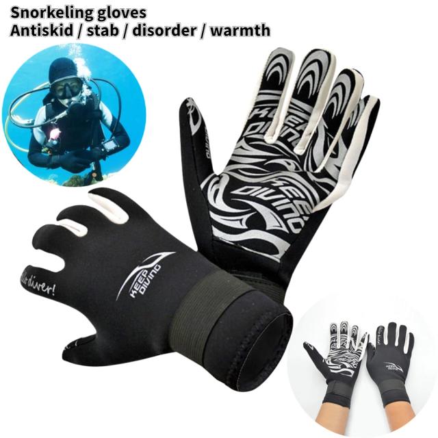 Luvas Impermeáveis de Neoprene de 3mm para Natação e Mergulho - Antiderrapantes e Aquecedoras para Adultos