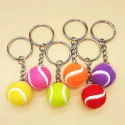 Metal bola de tênis Keychain para crianças, chaveiro do carro, esporte pingente, clube lembrança presentes, 1pc - Image 1