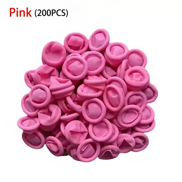 Finger Cots Descartável Multi-Color Anti Slip Latex Livre Borda Rolada 100pcs