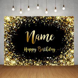 Banner de aniversário personalizado com foto de fundo, nome personalizado, prata, dourado, rosa, brilho, photophone cenários, decoração do partido, fotocall - Image 2