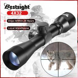 Bestsight 4x32 rifle scope riflescope airsoft caça escopos sniper scope visão óptica luneta parágrafo rifle telescópio airsoft - Image 1