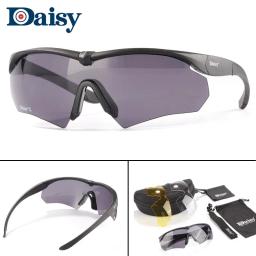 Óculos de segurança tático com lente intercambiável, Outdoor Proteção UV Goggles, Caça, Airsoft, Tiro, Caminhadas, 3 Lens - Image 1