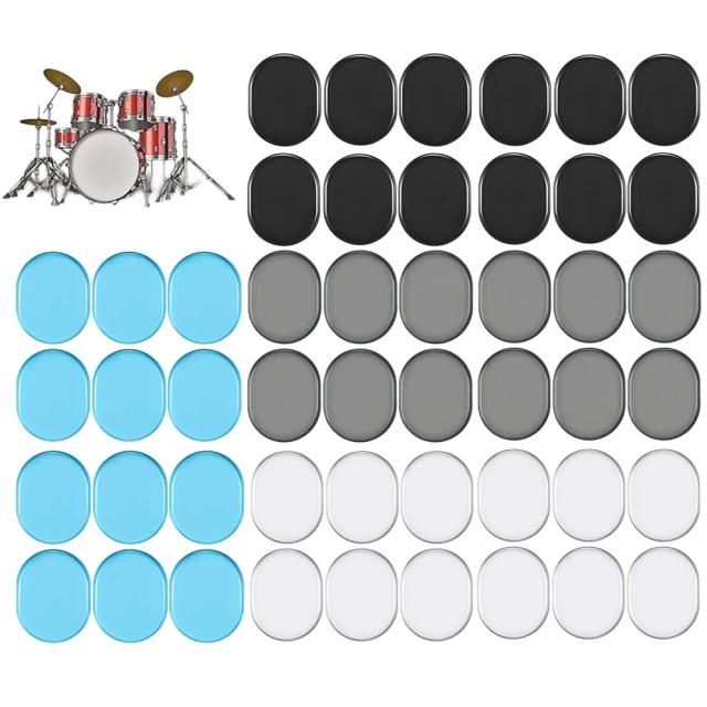 Silenciadores para Bateria - 48 Pads de Silicone Macio para Controle de Tom e Acessórios de Percussão