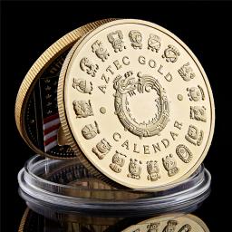 Moedas De Ouro Colecionáveis, Arte Profecia Cultura, México Calendário Maia Asteca, 1.57 "* 0.12" - Image 2