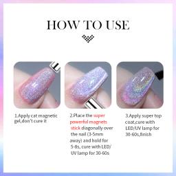 NASCIDO PRETTY-Gel Magnético para Nail Art em Casa, Laser 9D, Soak Off, LED UV, Rosa, Roxo, Gato - Image 6