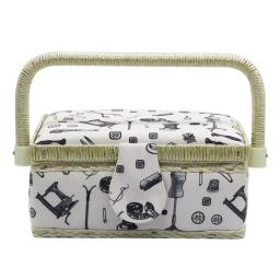 Pequena Cesta De Costura com Kit De Costura Acessórios para Meninas Crianças Iniciantes Noções De Costura Caixa De Armazenamento com Bandeja Removível - Image 3