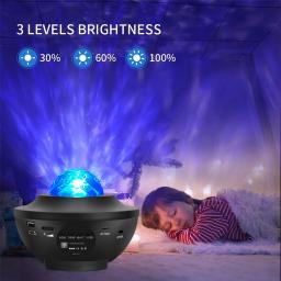 Projetor de luz noturna estrelada para quarto, projetor galáxia, alto-falante de música, som ativado, controle remoto, temporizador, projetor estrela - Image 2