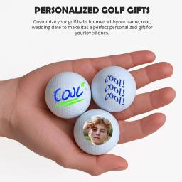 Bolas de golfe personalizadas, bolas de golfe personalizadas para homens, texto personalizado ou imagem do logotipo Carregar bolas de golfe impressas - presentes para homens - Image 3