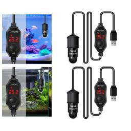 Aquecedor de aquário com proteção contra superaquecimento, inteligente com controlador para água salgada e água doce, mini display digital, USB, 10W - Image 4