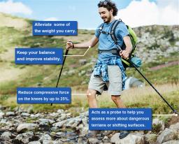 Bastões dobráveis com alça EVA, Bastões de caminhada, Trekking Poles, Acessórios para caminhadas, Alpenstock, 4 seções, 1pc - Image 4