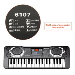 Teclado eletrônico para crianças, 61 teclas, teclado digital preto, piano elétrico, instrumento musical, presentes de aniversário para crianças - Image 6