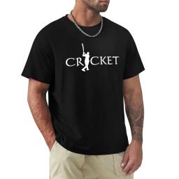 T-shirt de críquete masculino, tops pretos, roupas bonitas, plus size - Image 1
