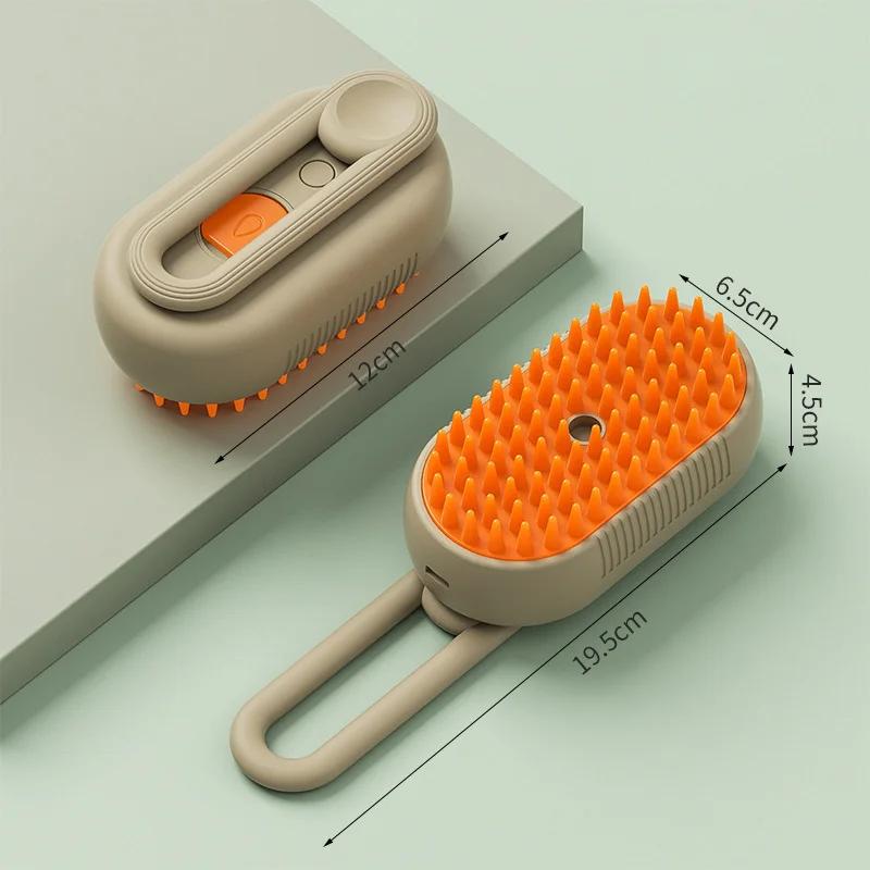 Escova a vapor para cão e gato, removedor de pêlos, escova vaporosa, spray elétrico, spray de água, silicone macio, para gato molhado - Image 1