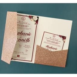 Cartões De Convite De Casamento Personalizados, corte A Laser Dobre, bolso A7, marfim preto sábio verde azeitona Burgun, preço De Fábrica, produto Personalizado - Image 1