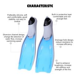 2023 New Scubas Engrenagem De Mergulho Pé Cheio Longo Silicone Fins Snorkeling Natação Mergulho Flutuante Aletas TPR Non-Slip Natação Flippers - Image 4