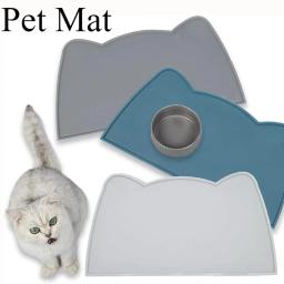 Silicone Anti-Sujo Pet Mats, Food Grade, fácil de limpar gatos e Dog Bowl Pad, impermeável e à prova de vazamento, Anti-Slip Pad, fácil de limpar - Image 1