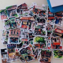 41 pçs viagem arquitetura paisagem adesivos turismo pvc papelaria scrapbooking diy diário álbum taiwan doce loja vara etiqueta - Image 3