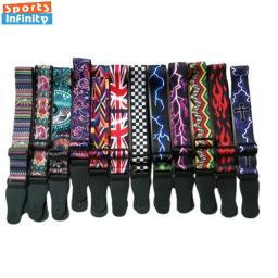 Correia de guitarra impressa colorida, Crossbody ajustável, retro, elétrica, acústica, baixo, ukulele, moda - Image 1