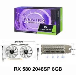 Placa gráfica mllse mais barata do brasil amd radeon rx 580 8gb gddr5 256 bits 2048 sp pcie 3.0x16 placa de vídeo para jogos - Image 6