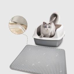 Tapete de areia para gatos com EVA extra, dupla camada, areia anti-queda, anti salpicos externos, agregado familiar - Image 2