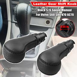 Preto PU Couro Gear Shift Knob, Bola de Handebol, Acessórios para Volvo S60, S80, V70, XC70, 6 velocidades, 5 velocidades - Image 6