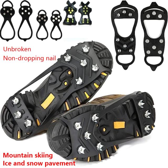 Tampa Antiderrapante para Sapatos de Inverno com Garras de Gelo para Escalada na Neve - Crampon com 5 e 8 Picos para Mulheres e Homens