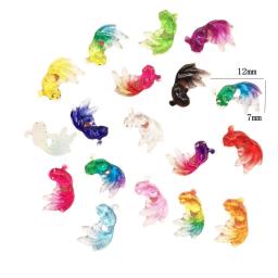 50 pçs resina bonito colorido mini peixinho flatback strass apliques diy estatueta scrapbook manicure acessórios artesanato of043 - Image 2