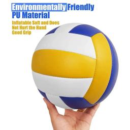 Bola de praia inflável para prática ao ar livre, tamanho 5 voleibol padrão, macio azul branco amarelo pu, impermeável, tamanho 5, sc m9y1 - Image 6