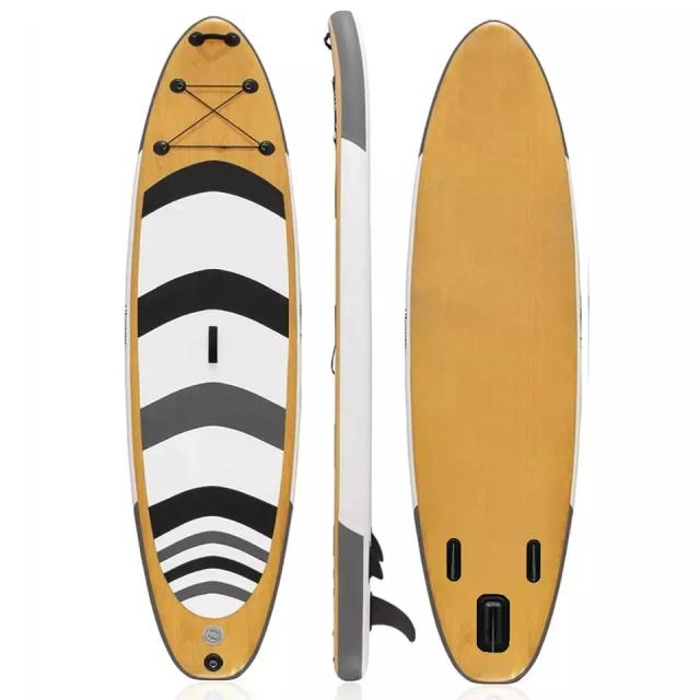Prancha de Surf SUP Personalizada com Estilo Woodgrain, Câmara de Ar Dupla e Alta Qualidade