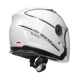 Motocicleta Open Face Capacete, Lente Dupla, Viseira Solar, Escudo Facial, Sistema de Ventilação Superior, Leve, Scooter, Bicicleta, Retro, 3/4 - Image 4