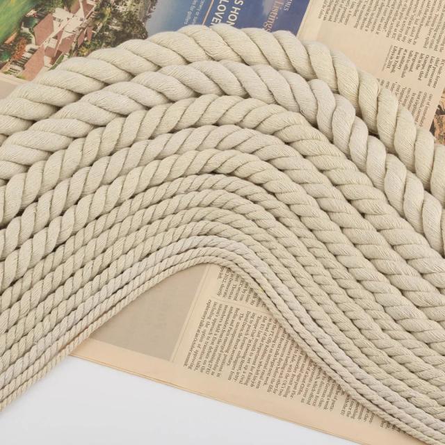 Corda de Juta Natural Trançada para Artesanato DIY, Ideal para Decoração e Presentes, Disponível em Diâmetros de 2 a 20mm
