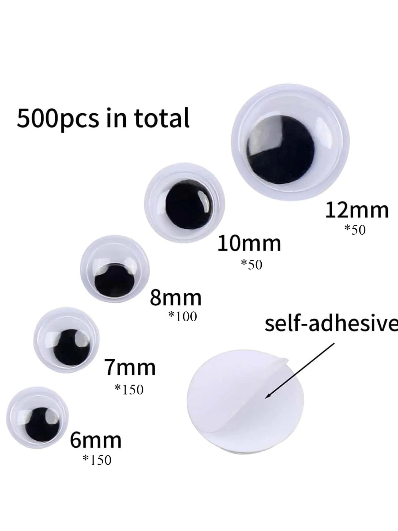 Auto-adesivo Swing Eyes para decoração artesanal, olhos de ganso preto e branco, DIY, 500 peças - Image 1