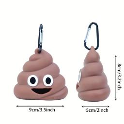 Criativo Pet Poop Shaped Waste Saco Dispenser, Portátil Pet Bin, Titular do saco com Clipe, Dog leash, Caminhada ao ar livre e Viagens - Image 3