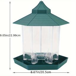 Alimentador de pássaros pendurado para pátio de jardim, decoração exterior, telhado hexagonal, alimentador de pássaros selvagens, ideal para misturar misturas de sementes, 2.6 lb - Image 4
