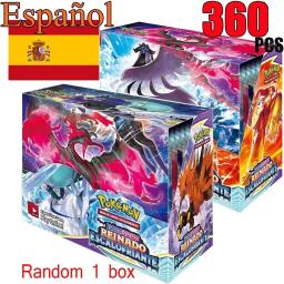 Novo espanhol pokemoned cartões inglês francês coroa zenith prata tempest perdido origem estrelas brilhantes carte pokémon coleção brinquedos - Image 3