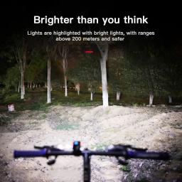 USB recarregável frente bicicleta luz LED com Power Display, farol impermeável, lanterna, ciclismo acessórios - Image 3