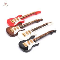 Mini guitarra elétrica em miniatura de madeira, instrumento musical, decoração de guitarra, presente para quarto, sala de estar, 1pc - Image 2