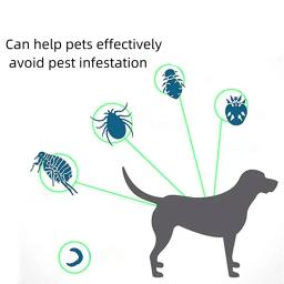 Coleira anti-pulgas ajustável para Pet, repelente de insetos, coleira anti mosquito para grandes animais de estimação, acessórios para cães, cachorro e gato, desparasitação Vitro - Image 4