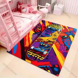 17 estilos legal skate impressão grande área tapete, casa sala de estar crianças quarto decoração tapetes crianças jogar antiderrapante tapete presente - Image 1