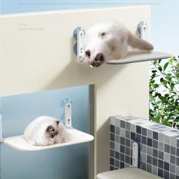 Rede de janela dobrável para gato, pano respirável, peitoril da janela, cama, lixo, suprimentos para gatos, 10kg, 1 pc - Image 6